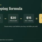 Flipping profit formula: sale price minus cost minus fees and shipping