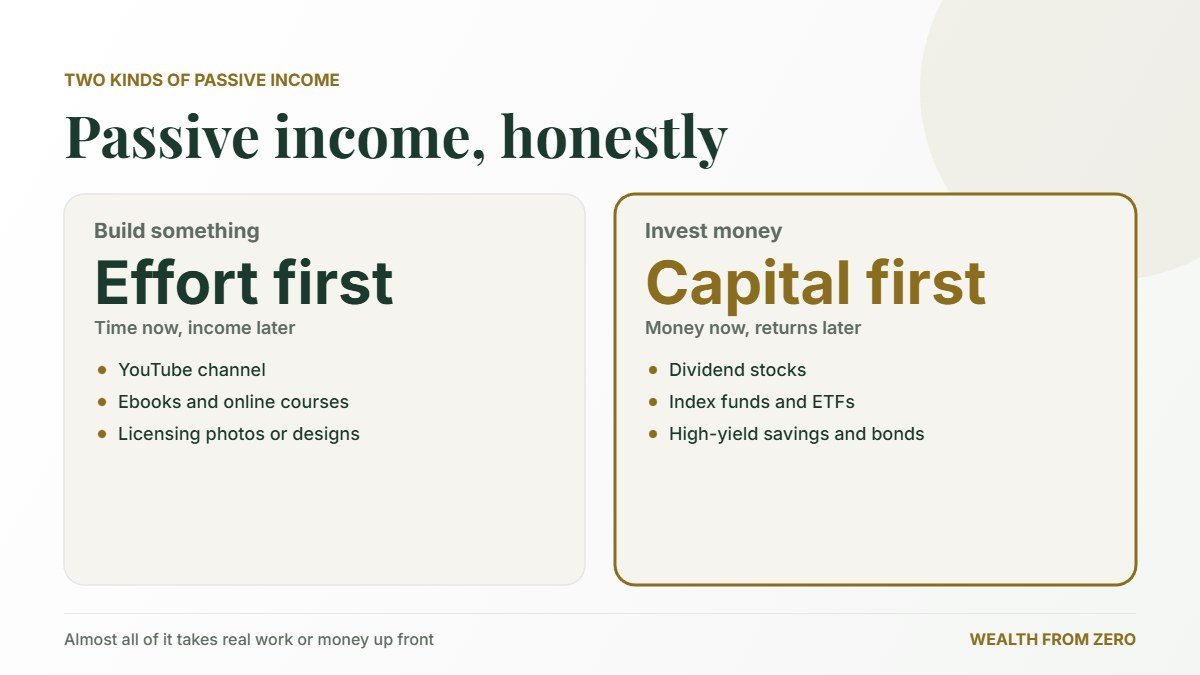 Passive income ideas: content-based and investment-based