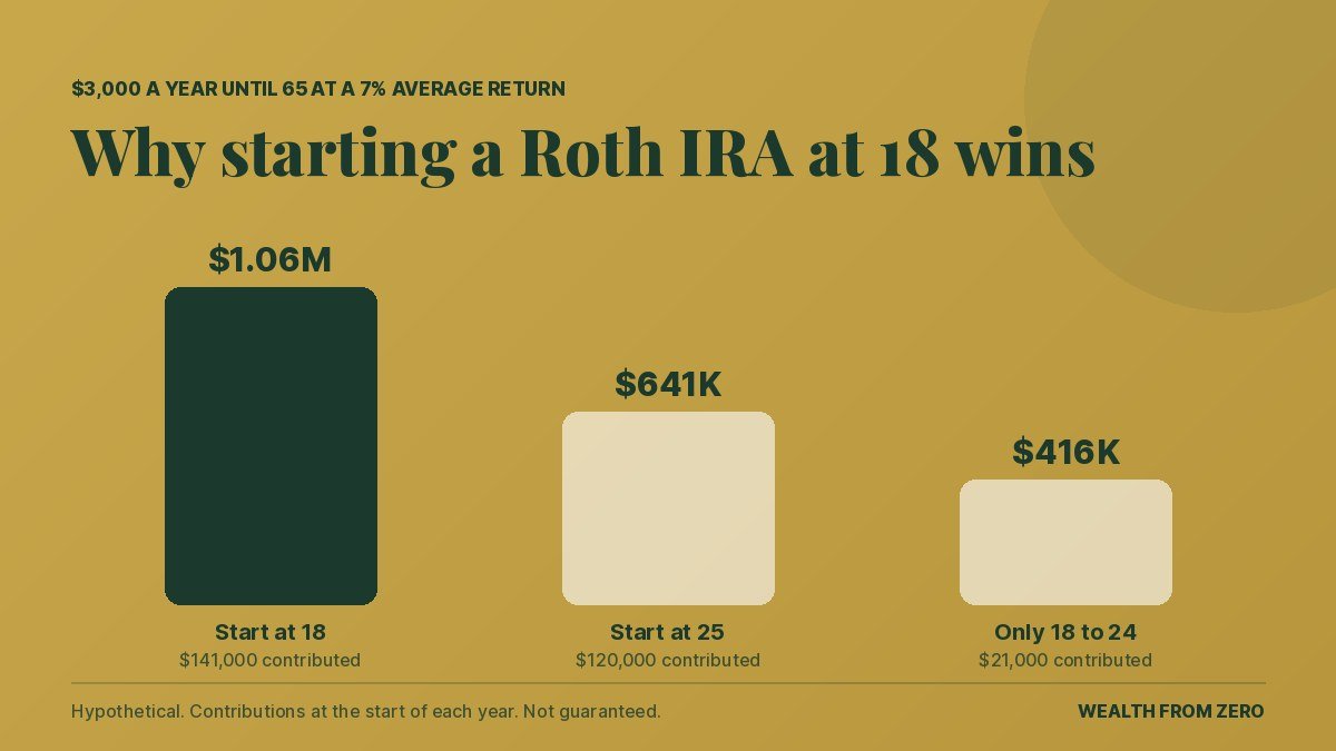 What a Roth IRA started at 18 can grow to